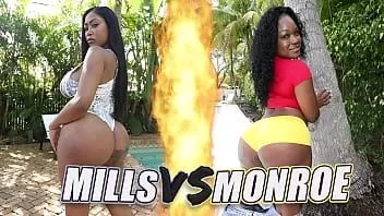 Redare Bangbros - bătălia caprelor: Moriah Mills vs Diamond Monroe