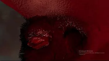 播放 3d vr 动画无尽视频游戏 virt 一个伴侣巨大的恶魔与精灵耳朵和毛茸茸的猫折磨一个已经下地狱的罪人